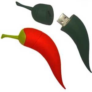 red and black chili flash drives for farm promotional