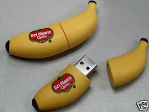 banana flash drives with printed logos