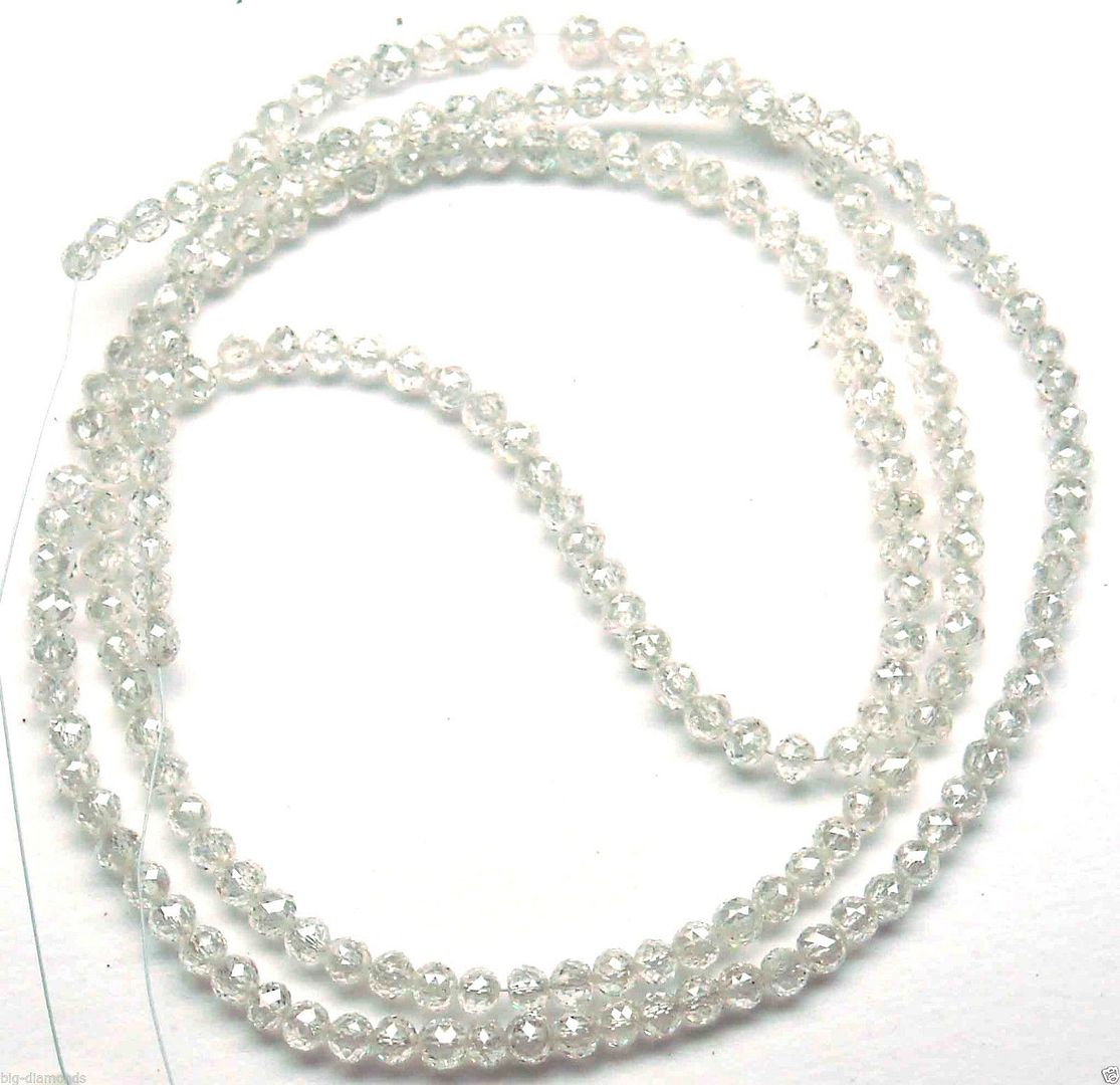16.20Ct Sparkling Shinning White Diamond Beads Necklace 18K Clasp eBay