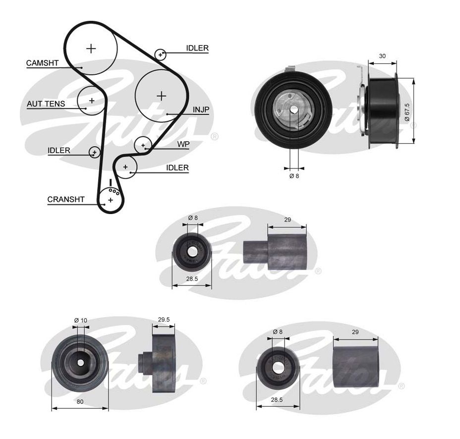 Genuine Gates Timing Belt Kit SKODA Octavia 1.9 TDi Diesel ASV 01/00>01