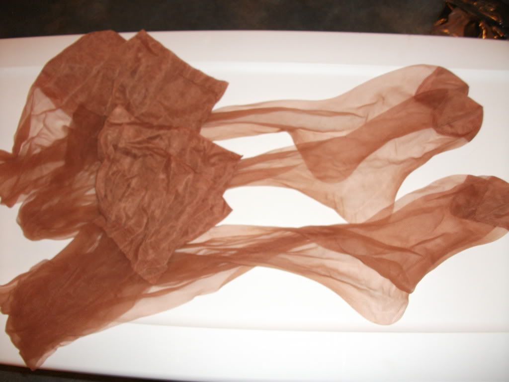 tan brown textured nylon stockings for garter belt