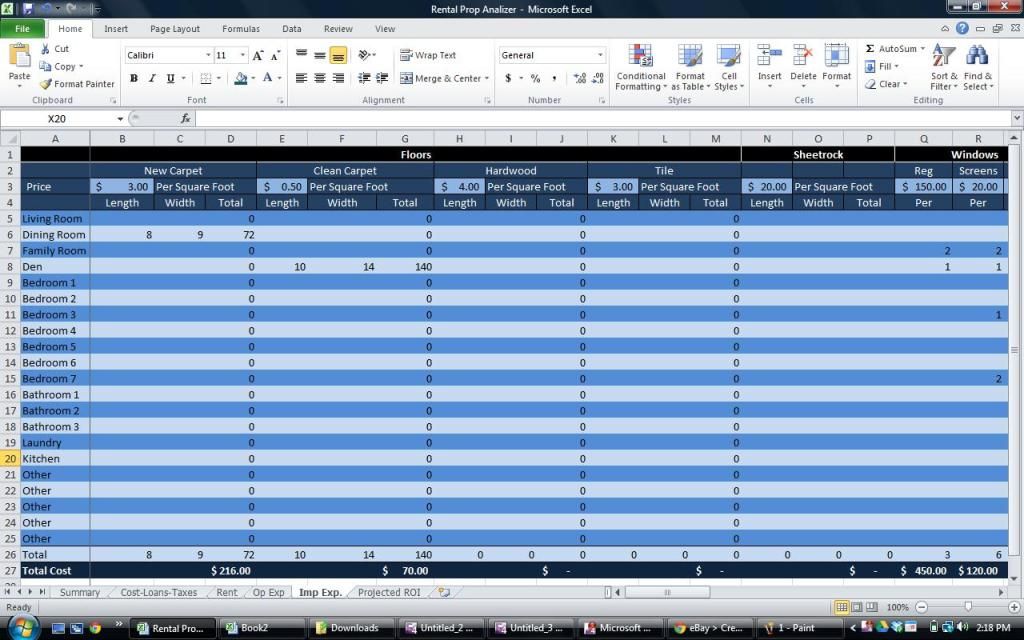 Investment Property Spreadsheet Real Estate Excel Roi Income Noi Template Ebay Investment Property Spreadsheet Template