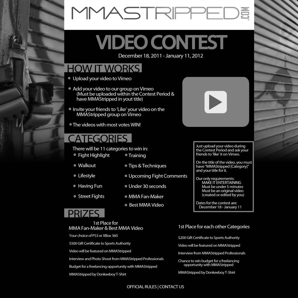 MMAStripped Video Contest starts TODAY!!