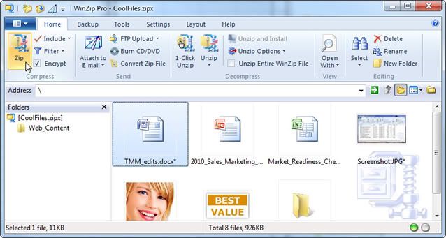 Триальная версия программы-архиватора WinZip, которая теперь может
