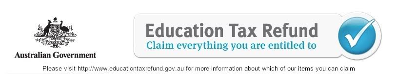You may be able to claim some of our items under the EDUCATION TAX REFUND. Please visit http://www.educationtaxrefund.gov.au for more information about which of our items you can claim