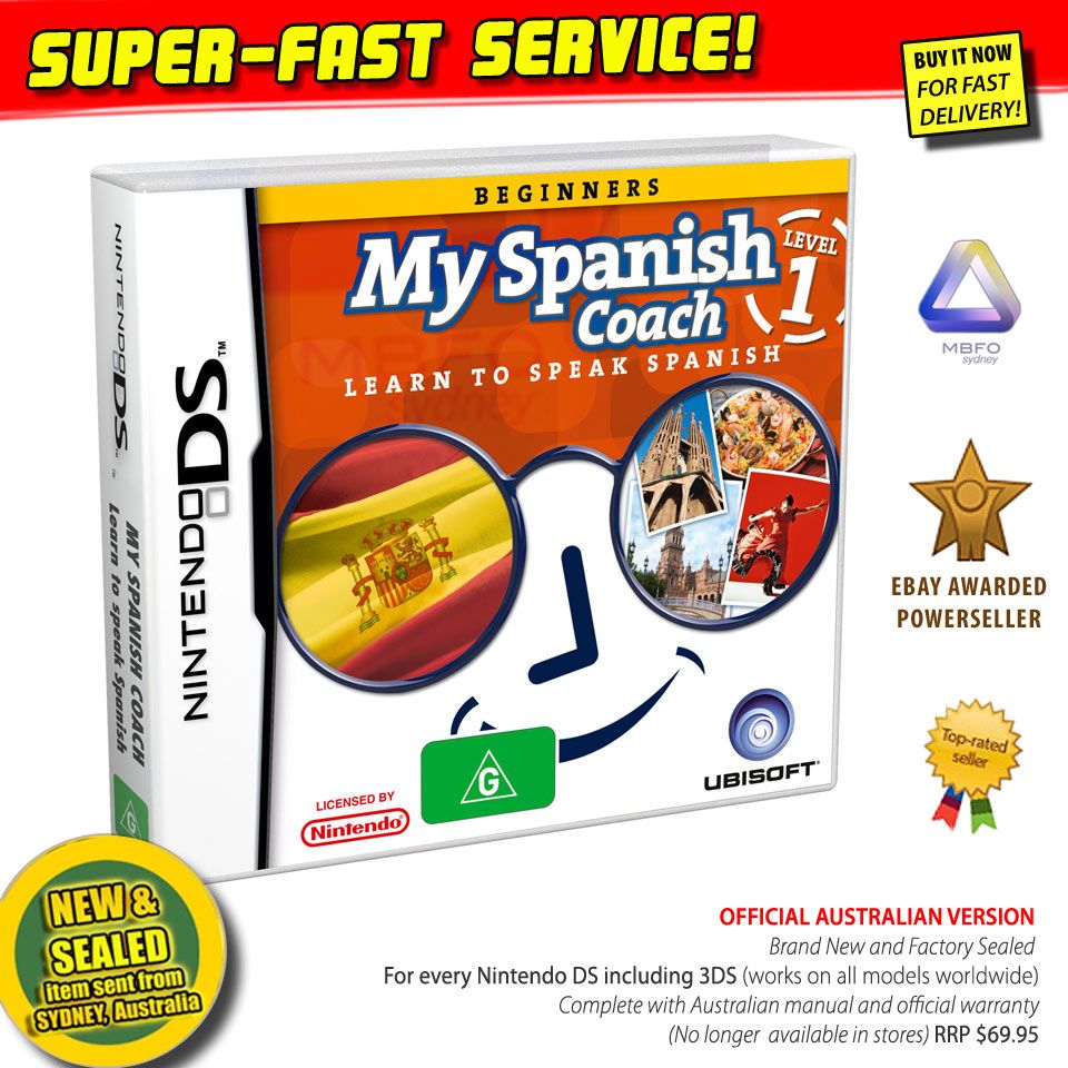 NEW My Spanish Coach for Nintendo DS learn to speak a language game 3DS