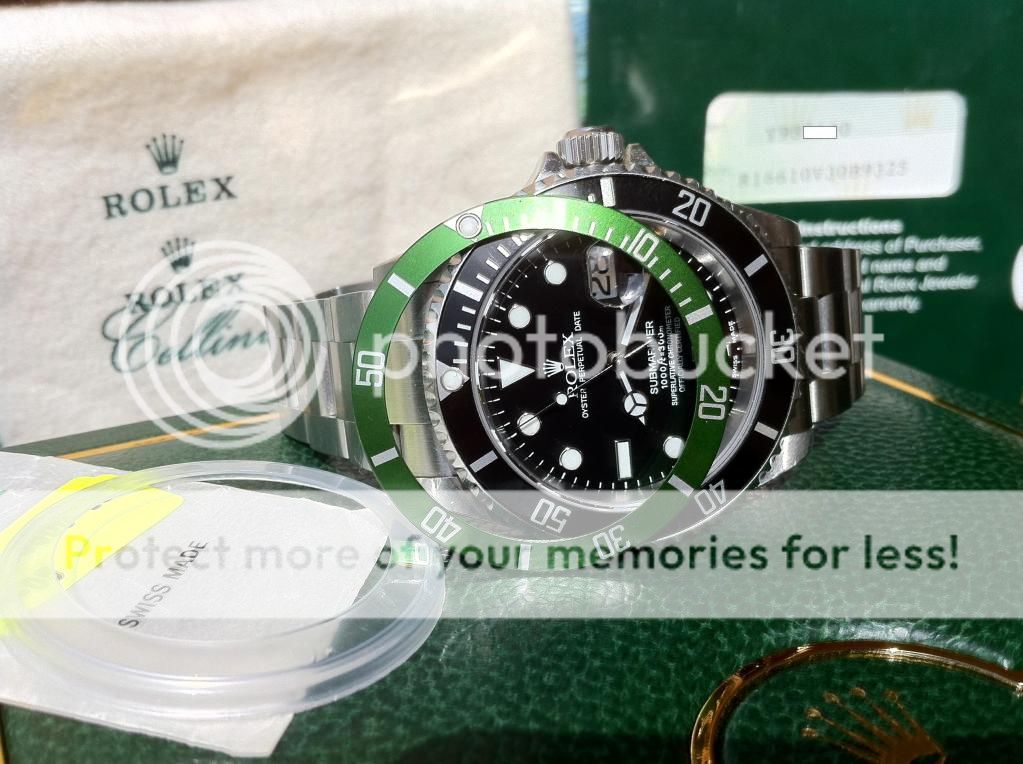 Rolex Submariner Green 50th Anniversary 16610LV Y, MK I DIAL, FLAT 