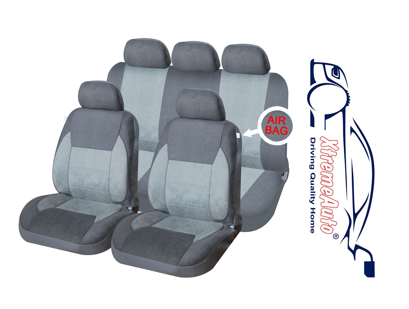 Wheels N Bits Vauxhall//Opel Astra G H F GREY /& BLACK Cloth Seat Cover Set Split Rear Seat