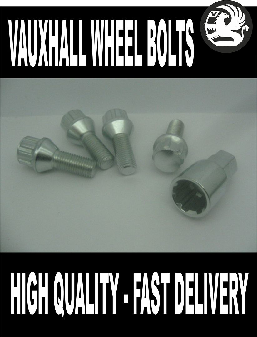 Locking Wheel Nuts/Bolts complete set of 4 + key For Vauxhall Models