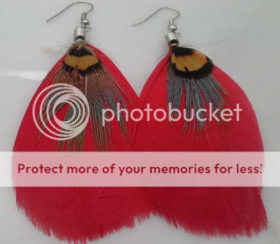   pairs material natural feathers marterial feathers size the earrings