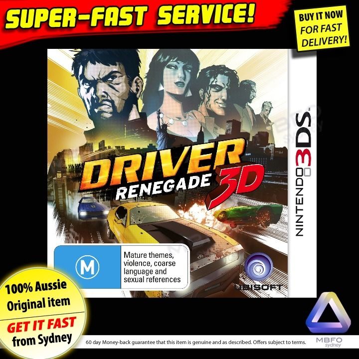 DRIVER Renegade game for Nintendo 3DS (NEW, Sealed, Aussie) cheap driving racing