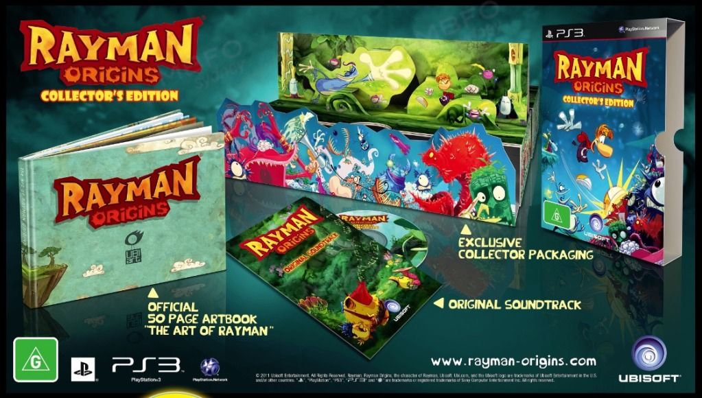 (New,Sealed,Aussie) Rayman Origins COLLECTORS Ltd EDITION game for PS3 rare toys