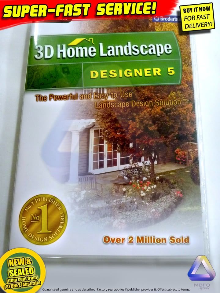 (NEW!) 3D HOME LANDSCAPE 5 CAD software for WINDOWS PC design laptop computer