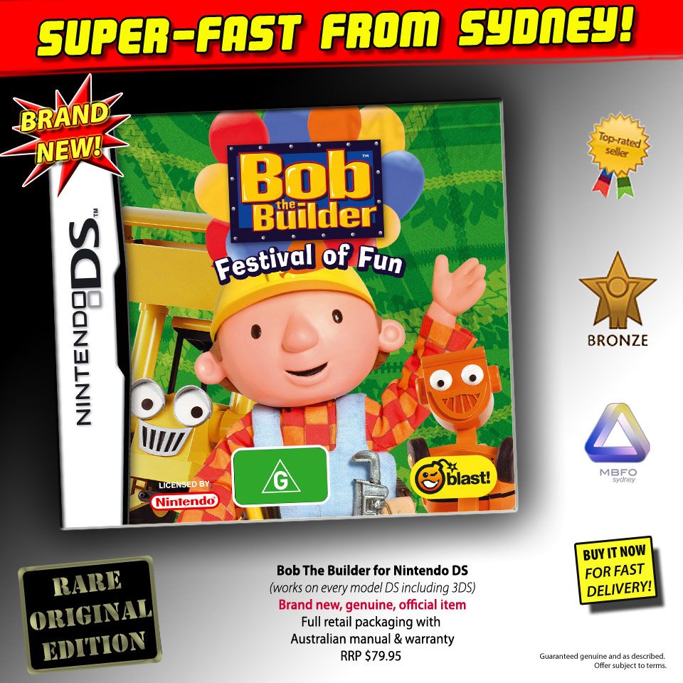 BOB THE BUILDER Festival of Fun, Nintendo DS (100% BRAND NEW GAME FOR NDS)