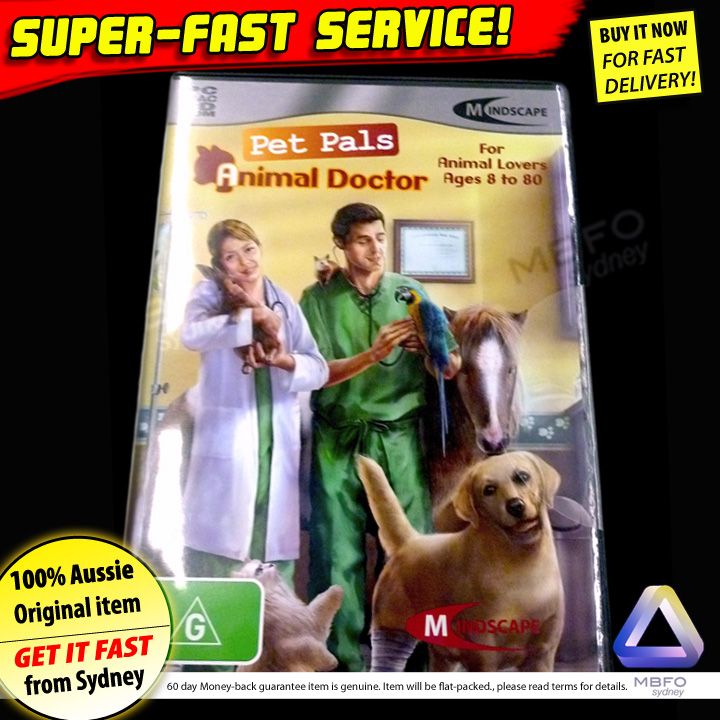(New!) PET PALS vet game for Windows PC computer software animals kids toys petz
