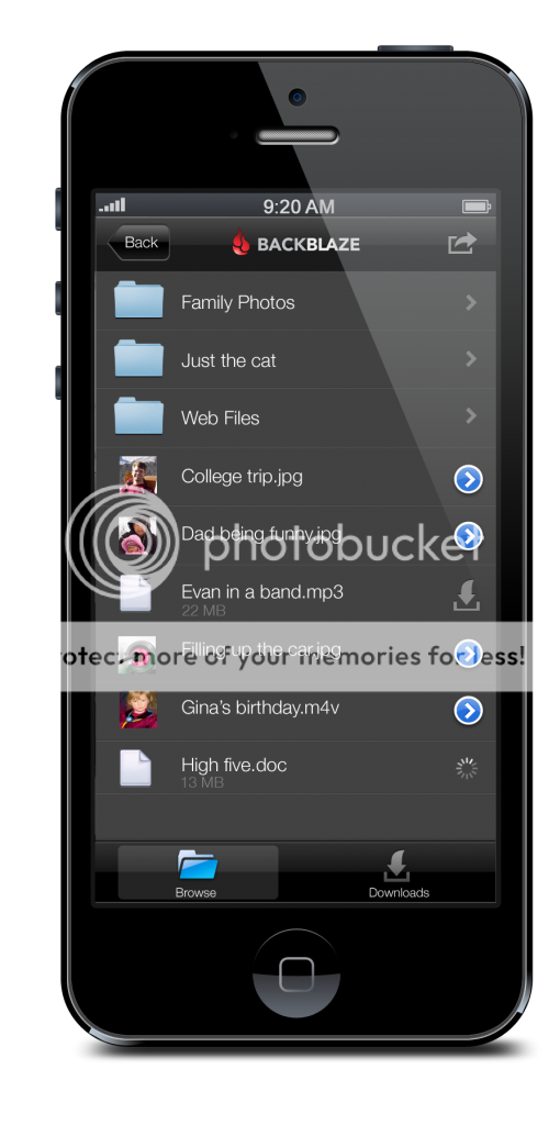 Backblaze iOS app 