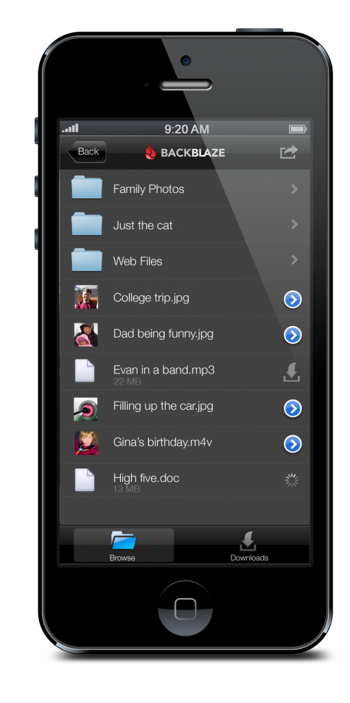 Backblaze for ipad