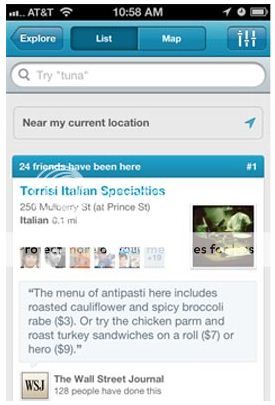 Foursquare Explore feature