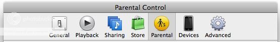 Parental controls in iTunes 
