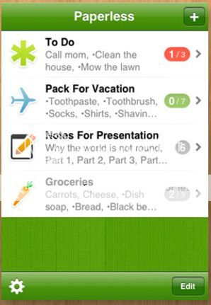 Paperless list app