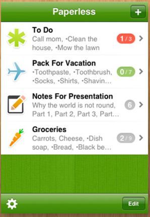 Paperless list app